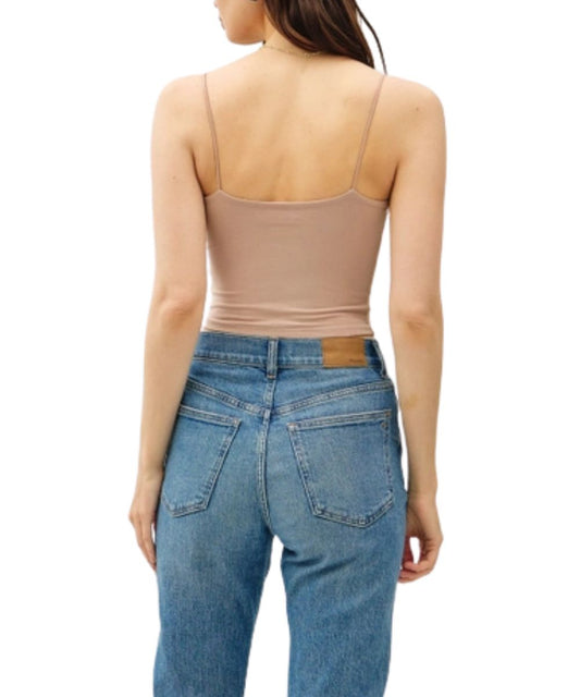 Be Cool Women's Taupe Cropped Tank Top