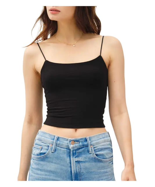 Be Cool Women's Black Cropped Tank Top