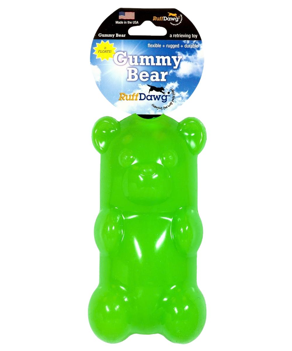 RuffDawg lime green rubber gummy bear plain dog toy