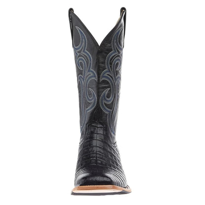 Horse Power Mens Top Hand Black Caiman 13in Black Pull Up Top Western Boots