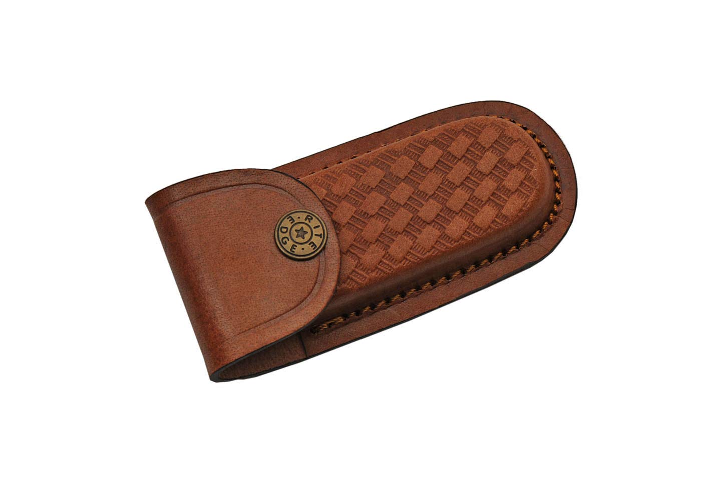 Damascus Hunting Turquoise Horn Handle Folding Knife
