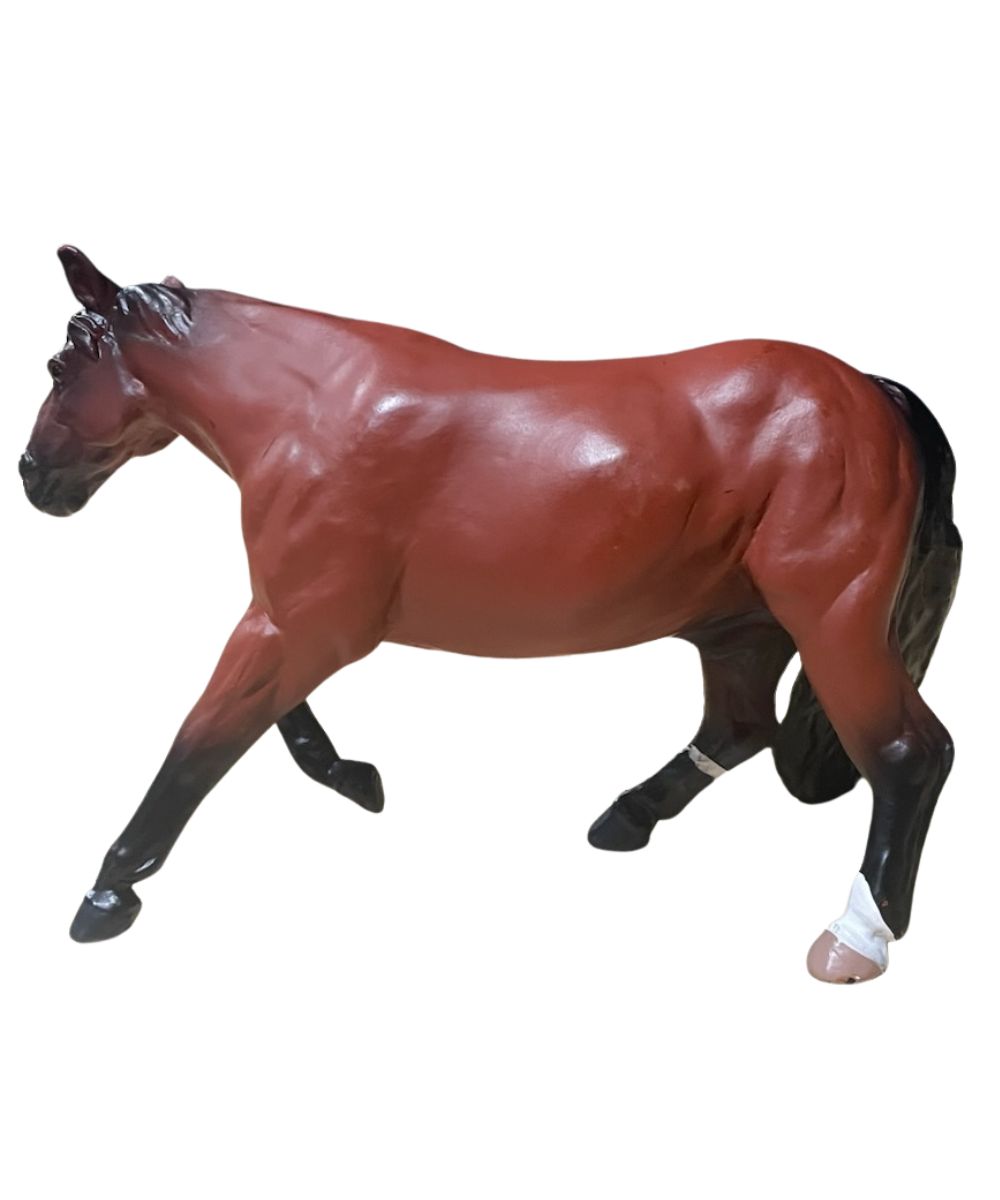 Bay Gelding In A Turning Barrels Stance Plastic Toy