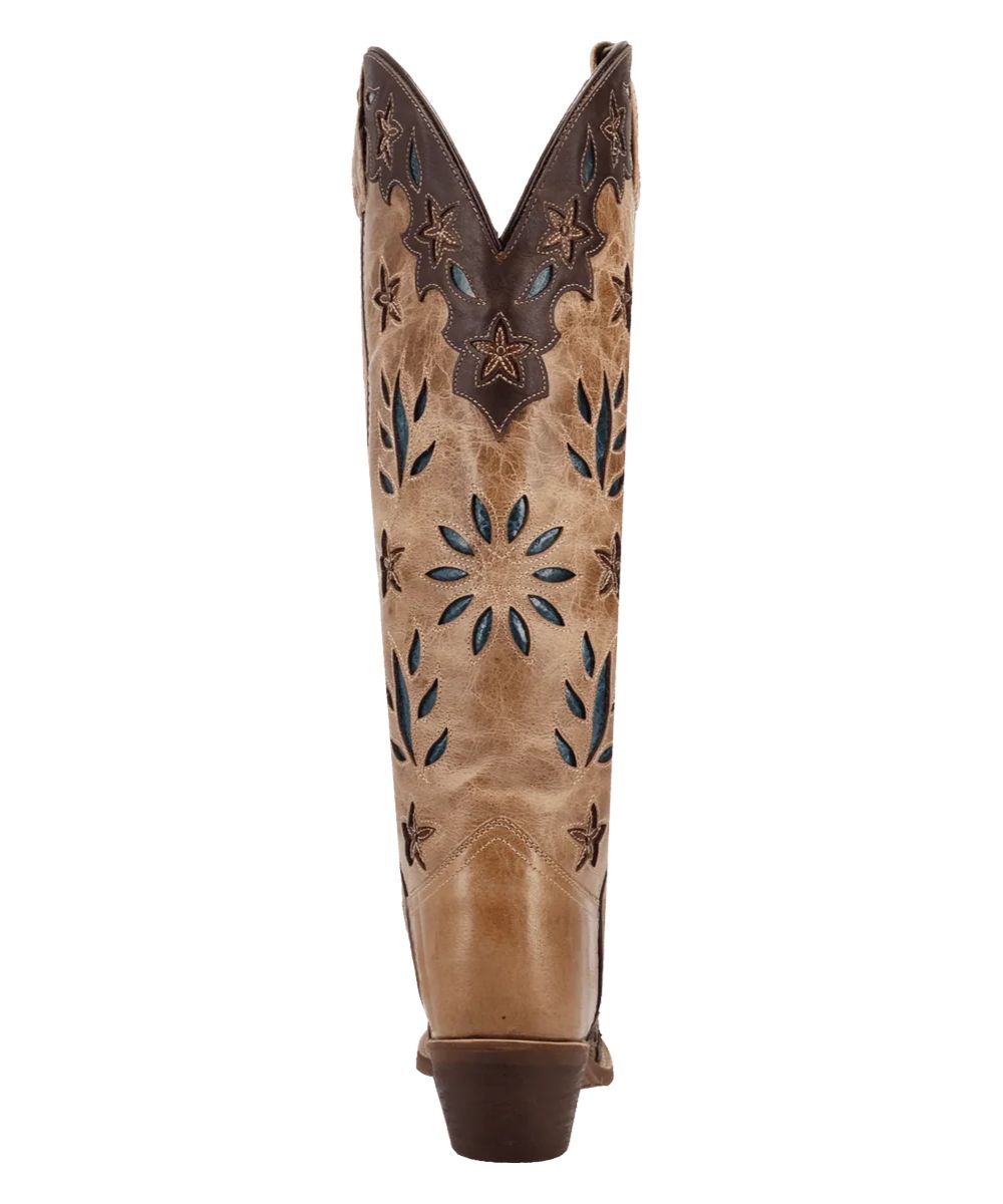 Heel view of the 1 3/4" cowboy heel