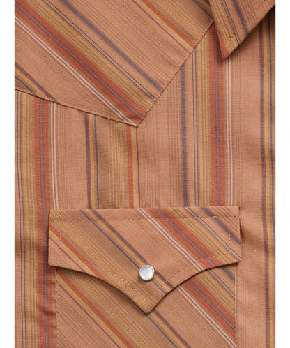 Close-up view of the tan textured stripe print