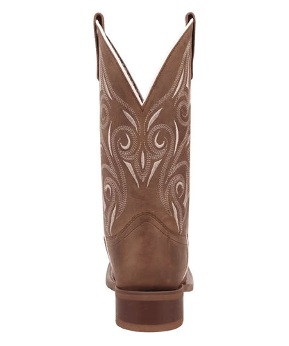 Heel view of the 1" stockman heel