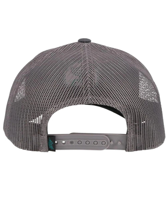 Back view of the youth grey o classic cap featuring an adjustable snapback closure