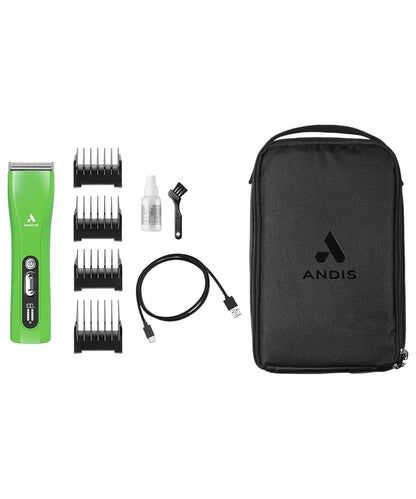 ProClip 5-in-1 Clipper Set includes: clipper, 5 blade attachments, oil, cleaning brush, USB-C charging cable, and case