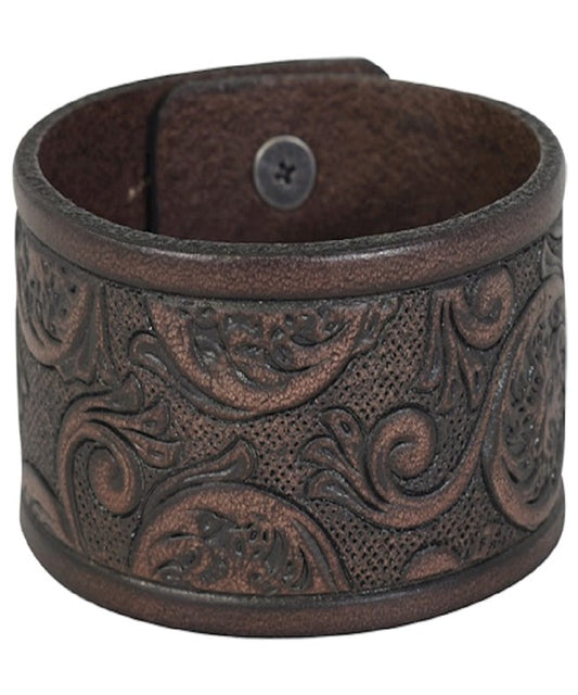 Trenditions Women's Justin Tooled Leather Cuff