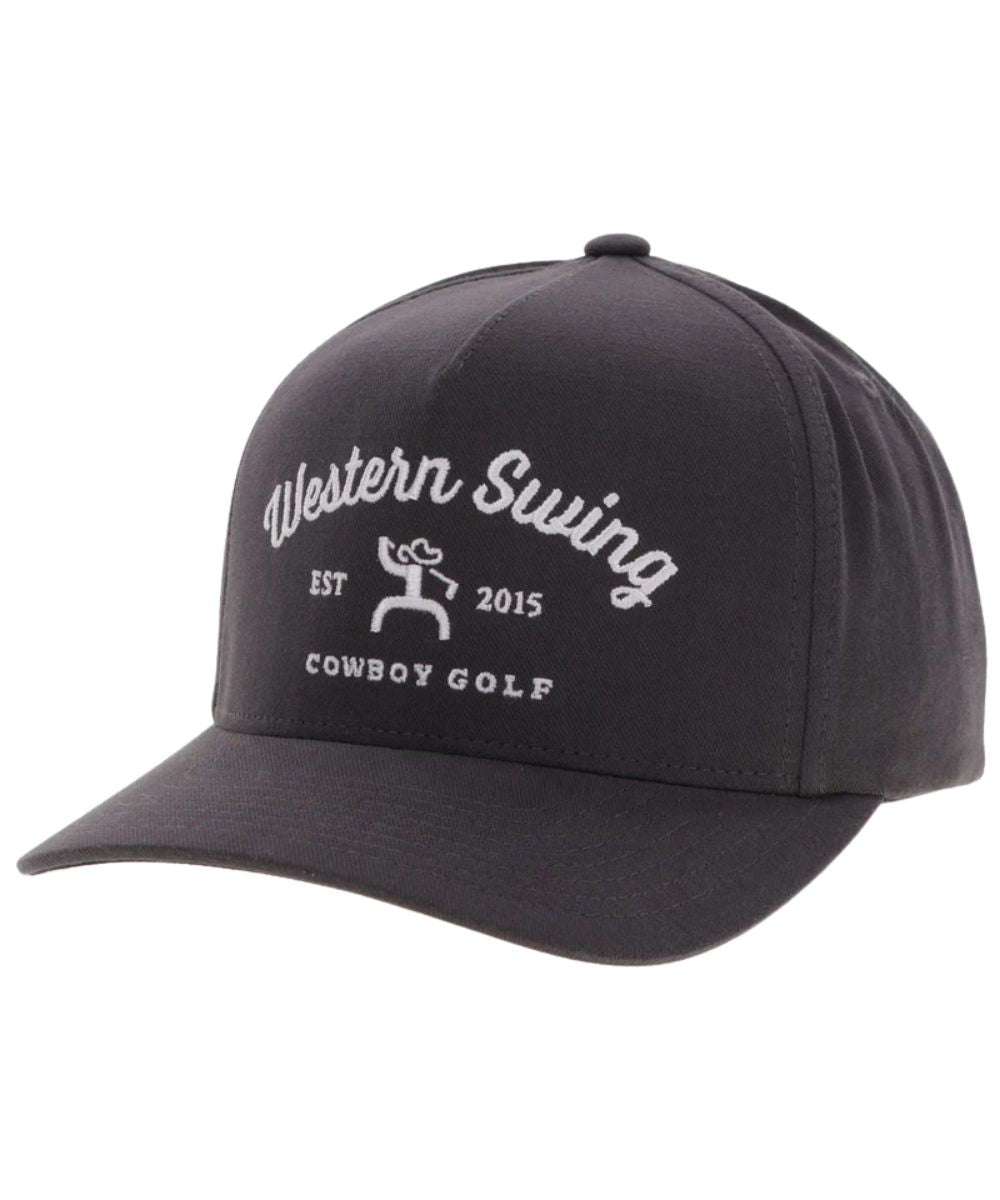 Left angled view of the youth grey western swing ball cap