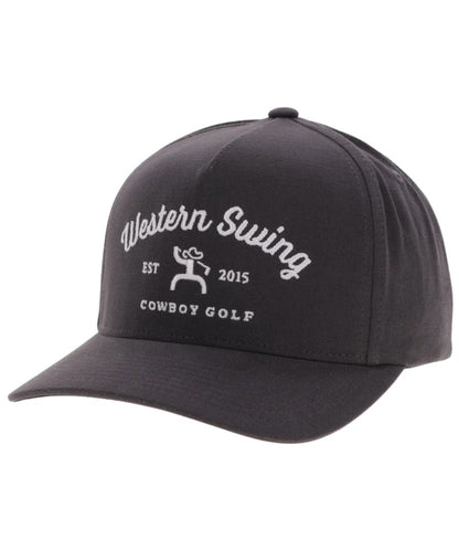 Left angled view of the youth grey western swing ball cap