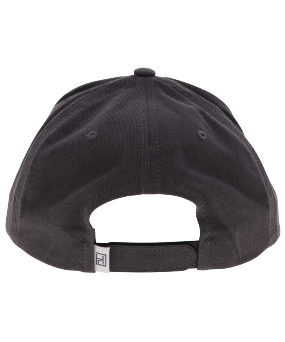 Back view of the grey youth cap featuring an adjustable snapback closure