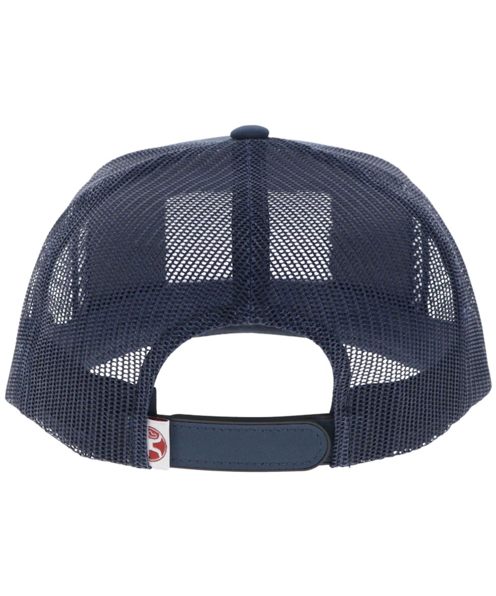 Back view of the unisex featuring the adjustable snapback closure, one size fits most