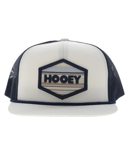 Front view of the Mesa Trucker Cap featuring the 6 panel construction and a high-profile fit