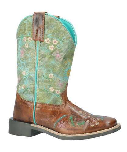 Little Girl's 8.25" Western Boot Featuring Allover Wildflower Floral Embroidery