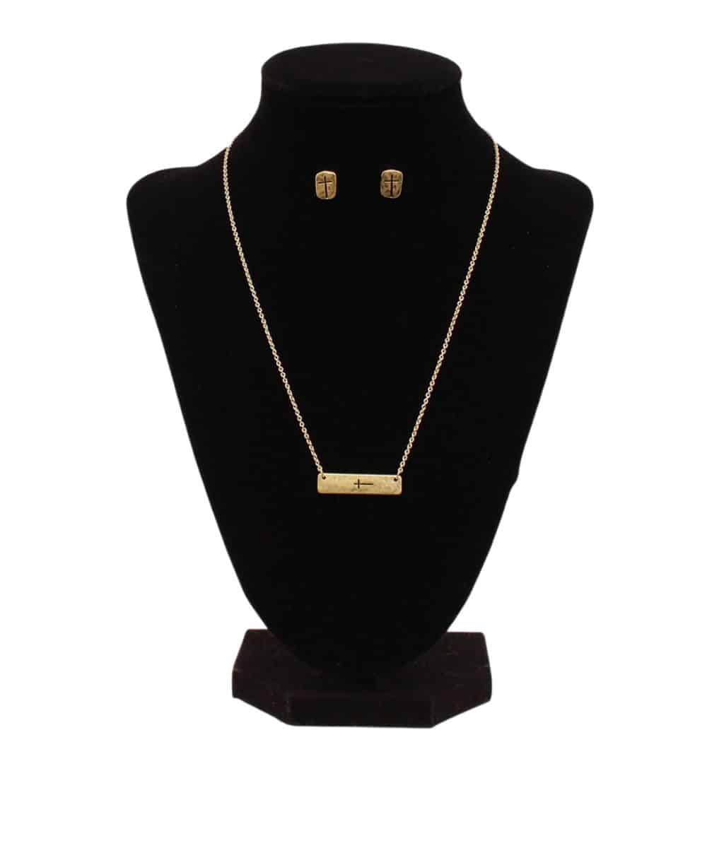 M&F Western Women's Blazin Roxx Stamped Cross Jewelry Set