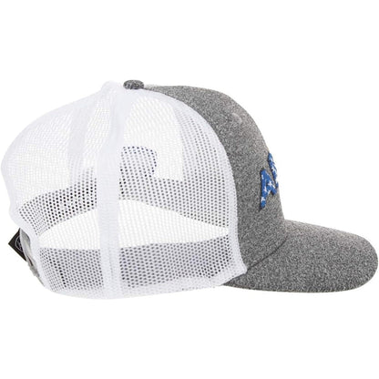 Ariat Mens Patriotic Label Logo Grey White Cap