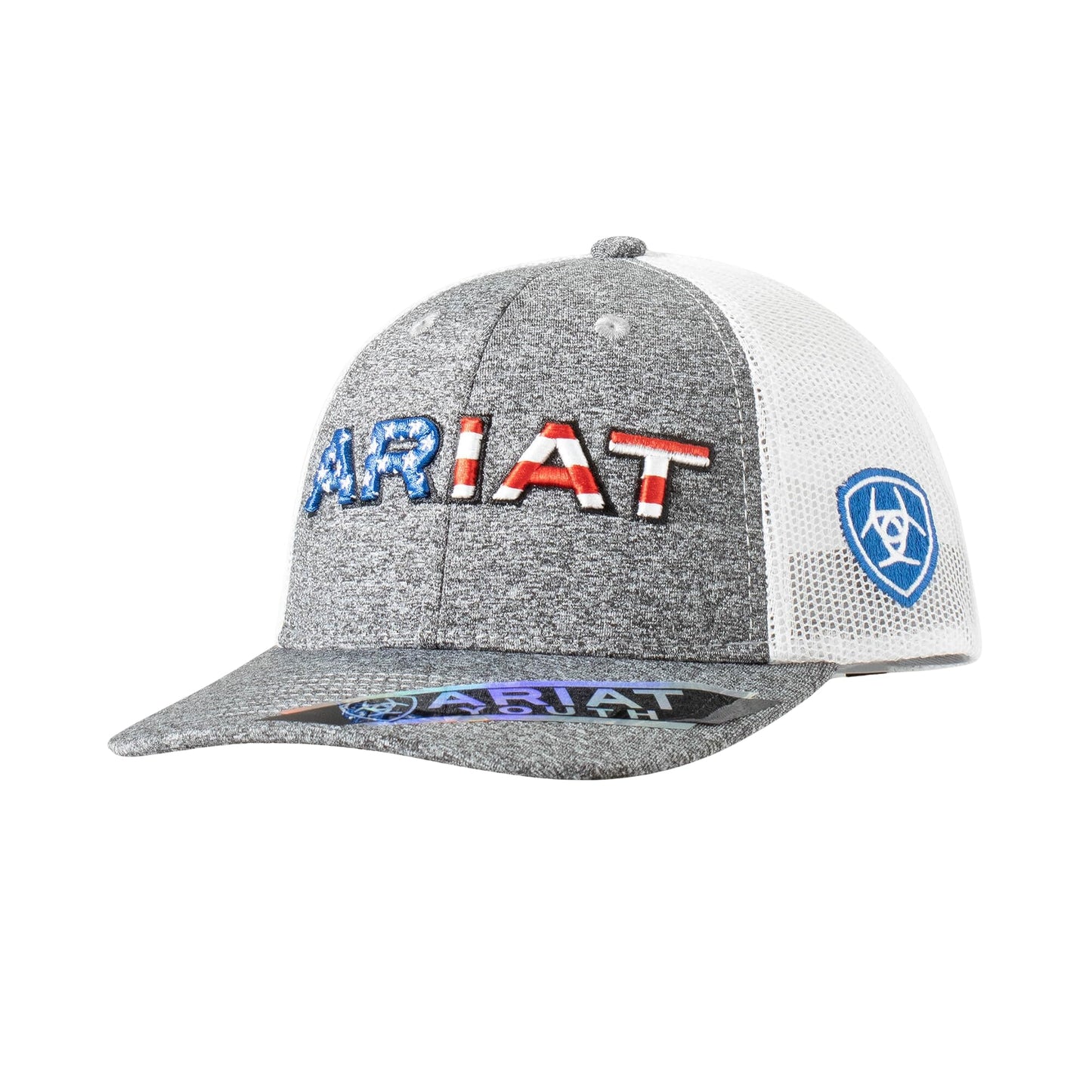 Ariat Mens Patriotic Label Logo Grey White Cap