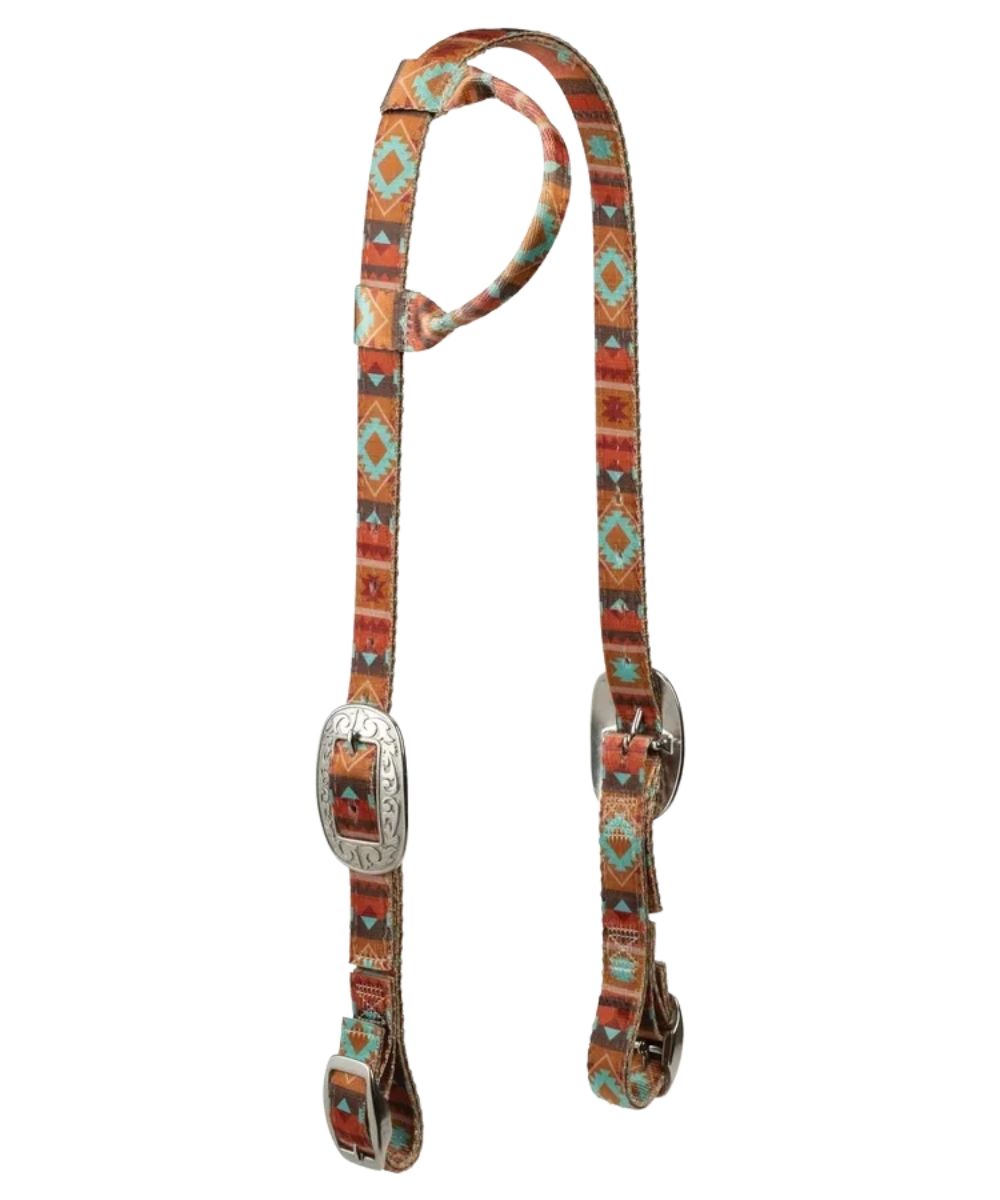 Weaver Sliding Ear Poly Headstall in lost creek print