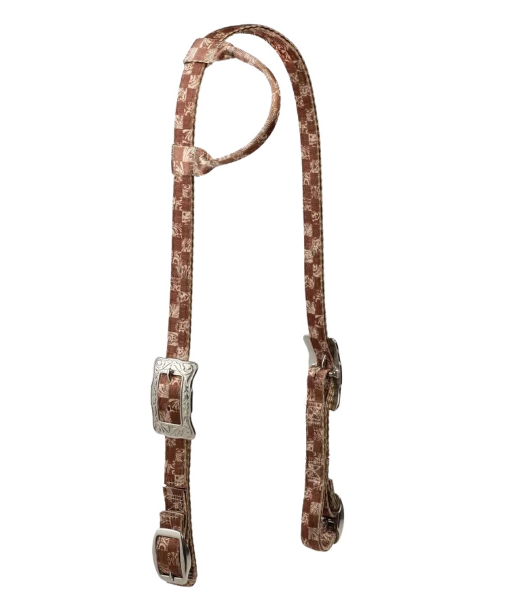 Weaver Sliding Ear Poly Headstall in checkerboard print
