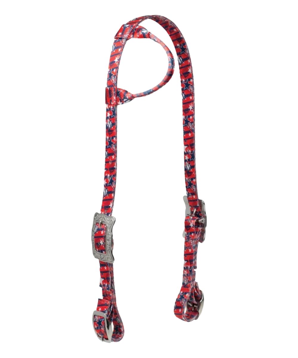 Weaver Sliding Ear Poly Headstall in freedom print