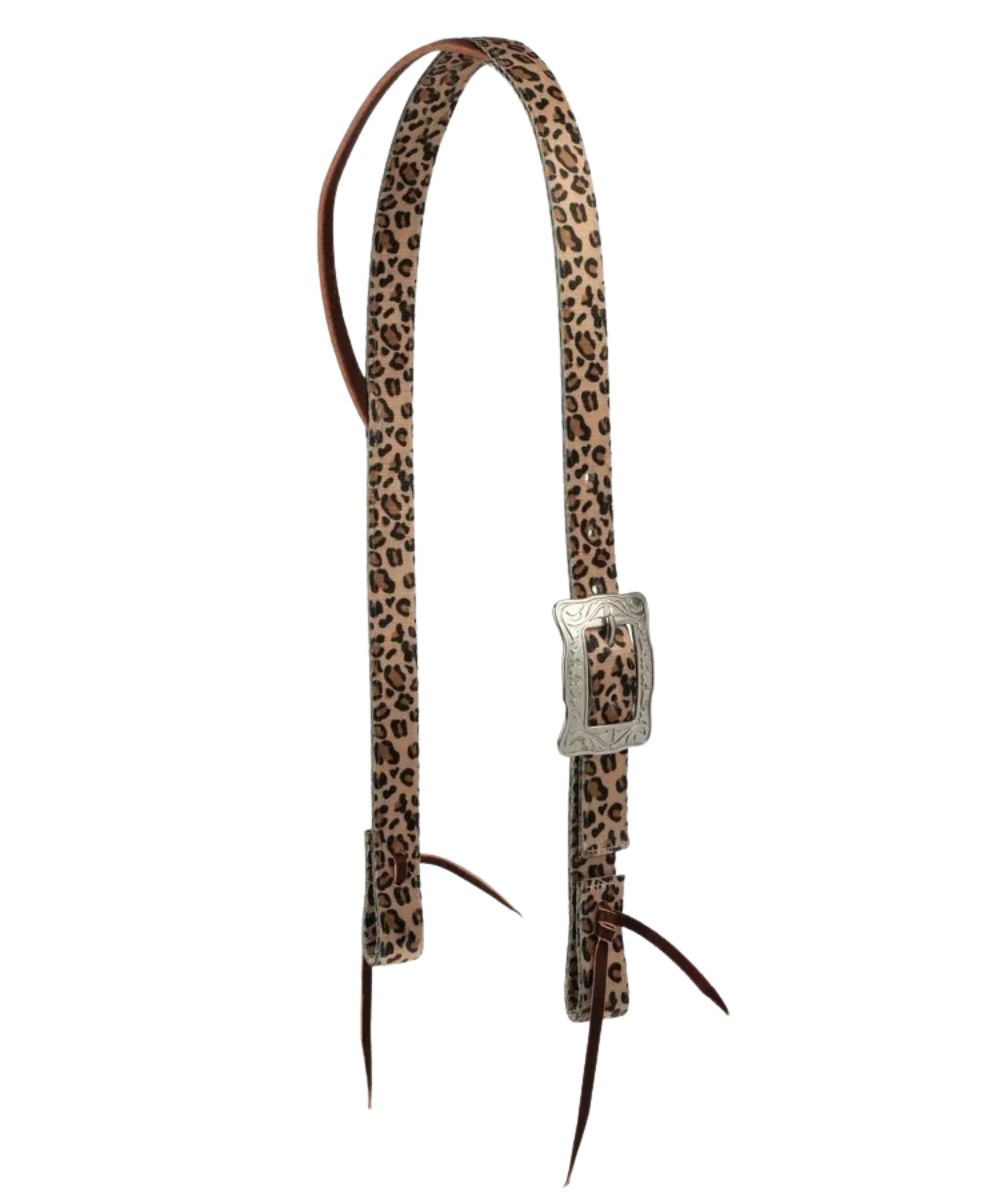 Weaver Split Ear Poly Headstall in leopard print