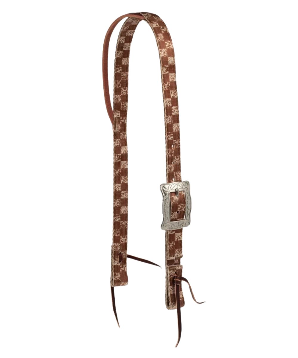 Weaver Split Ear Poly Headstall in checkerboard print