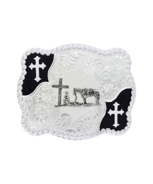 Montana Silversmiths Men's Christian Cowboy Belt Buckle