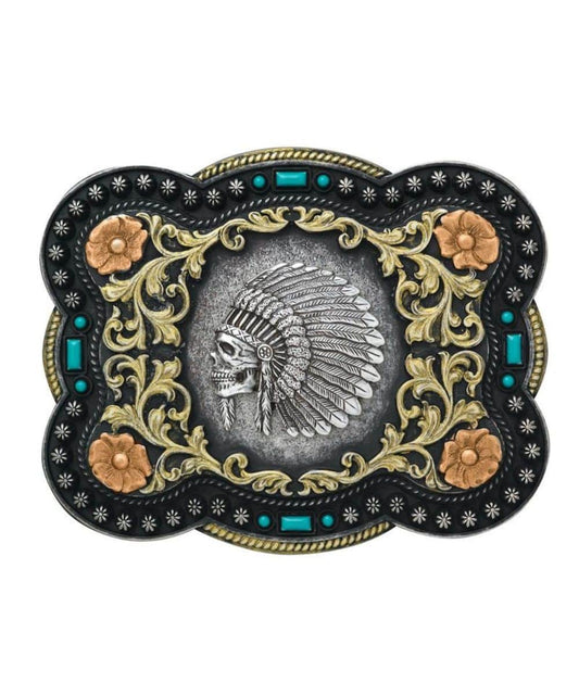 M&F Western Men's Nocona Chief Skull Buckle