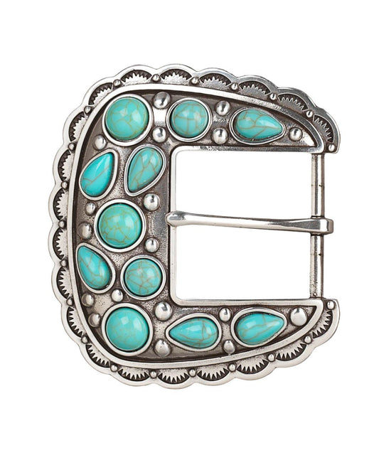 Blazin Roxx Ladies Square Buckle Turquoise Stones