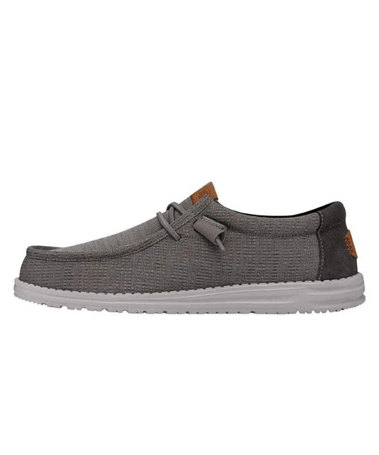Hey Dude Men's Grey Wally Grid Shoe