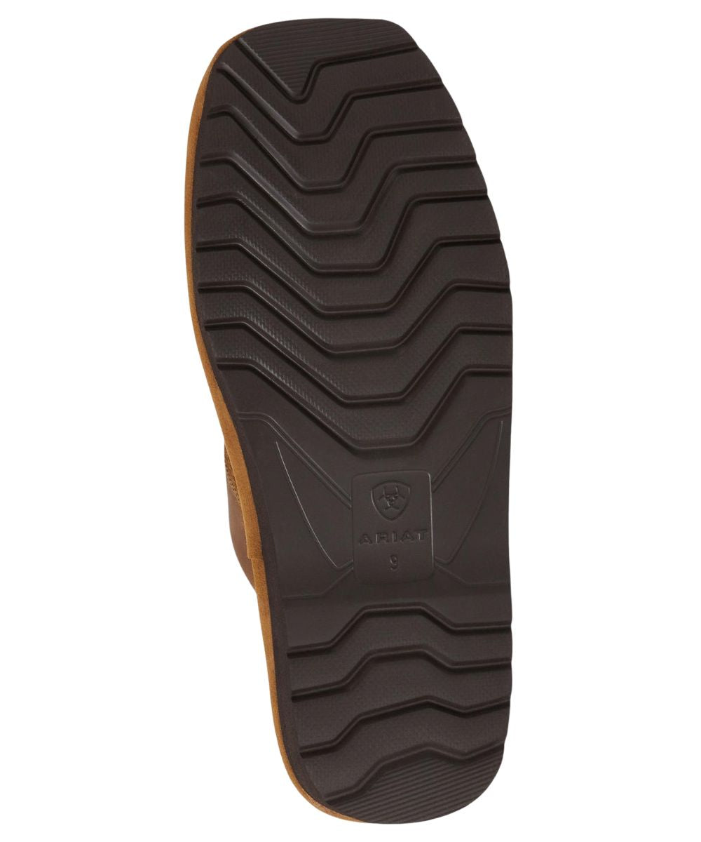 Bottom view of slipper showing indoor/outdoor EVA outsole