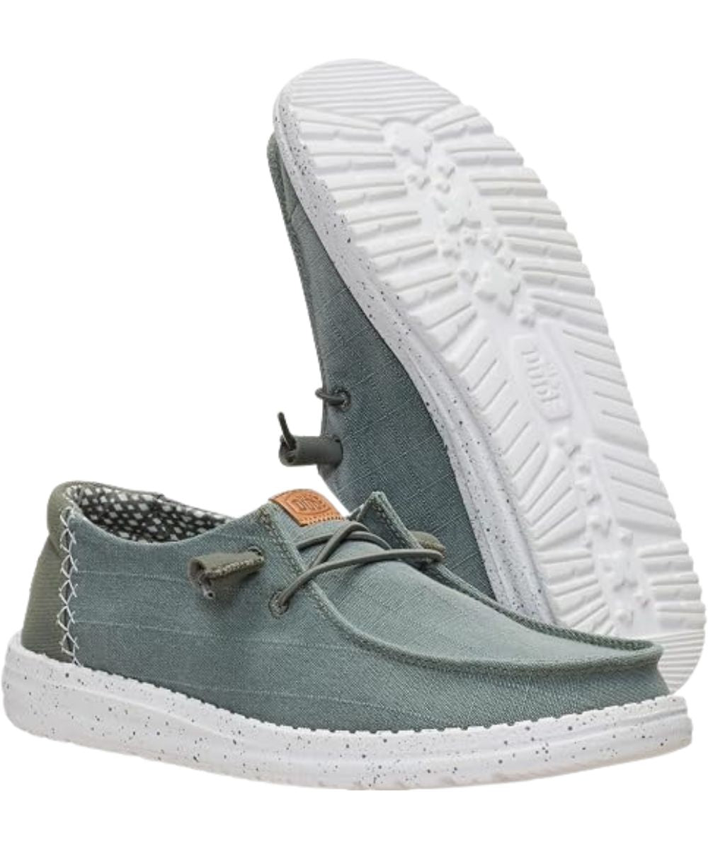 Sole view of the women's shoe featuring a lightweight, flexible rubber outsole