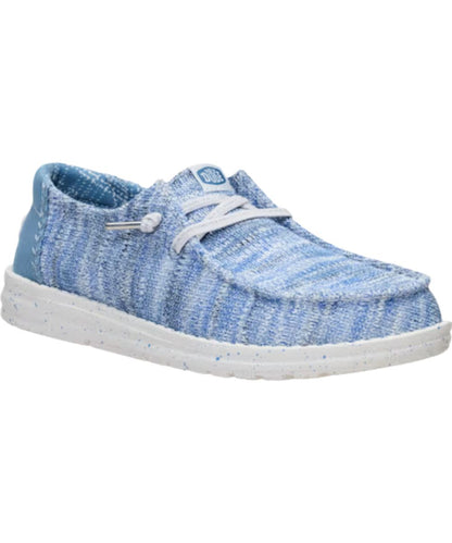 Hey Dude Women's Light Blue Wendy Knit Shimmer Shoe