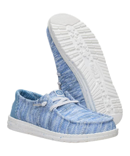 Hey Dude Women's Light Blue Wendy Knit Shimmer Shoe
