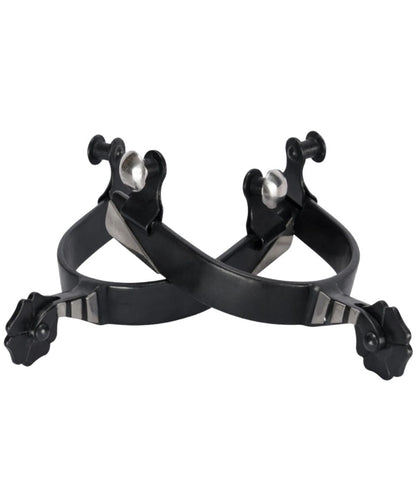 Schneiders Men's Black Steel Cloverleaf Spurs