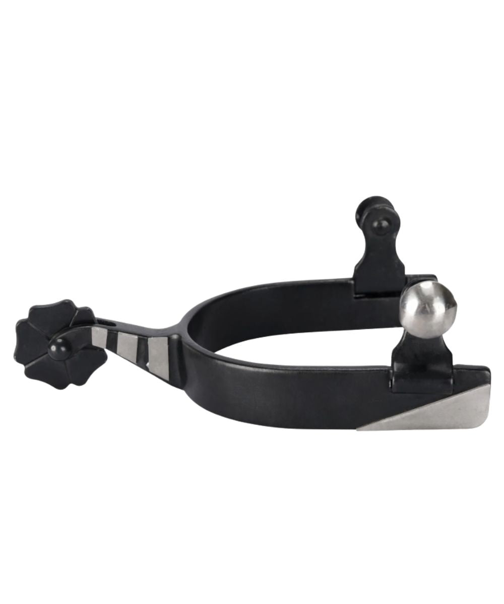 Schneiders Men's Black Steel Cloverleaf Spurs