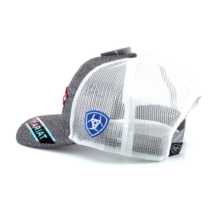 Ariat Mens Patriotic Label Logo Grey White Cap