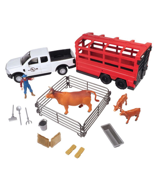 Kid's 18-Piece Truck & Cattle Trailer Playset