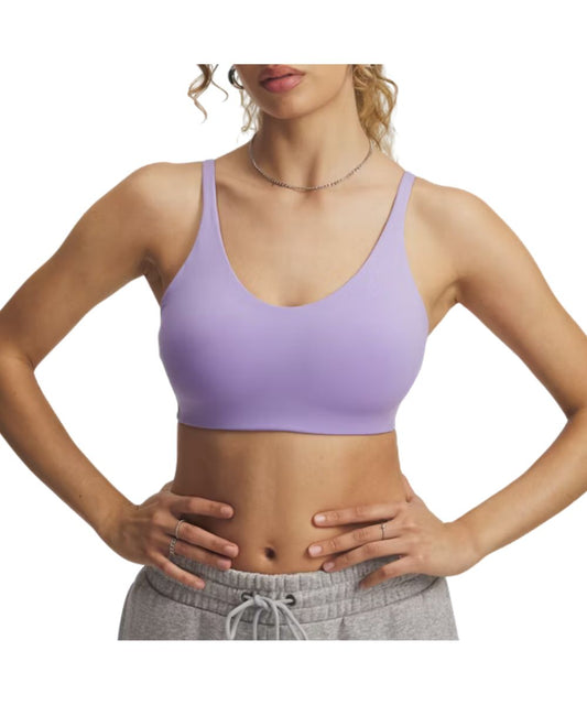 Front view of the women's transparent/white low support sports bra