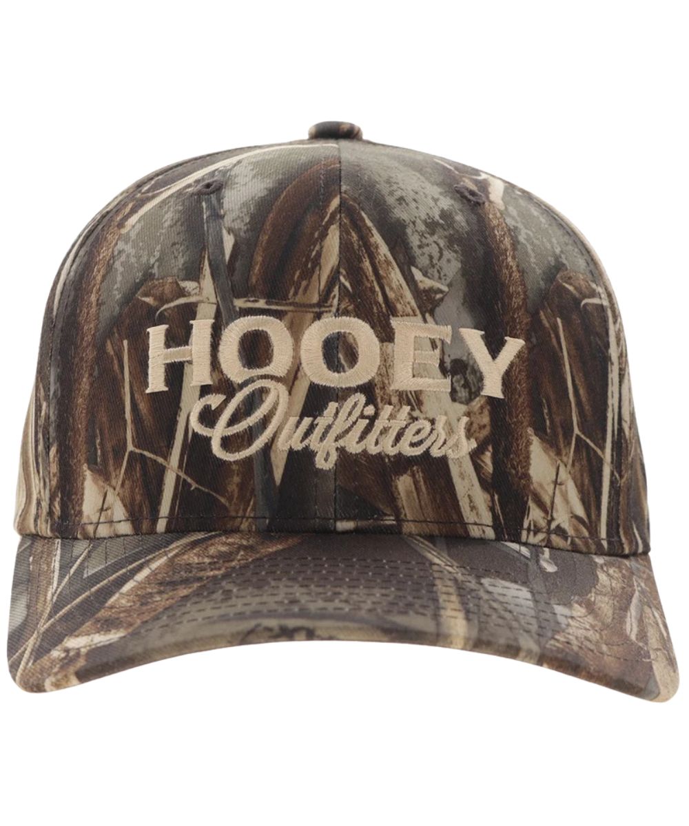 Front view of the Realtree Max 7 Camouflage Cap featuring the 6 panel construction and mid-profile fit