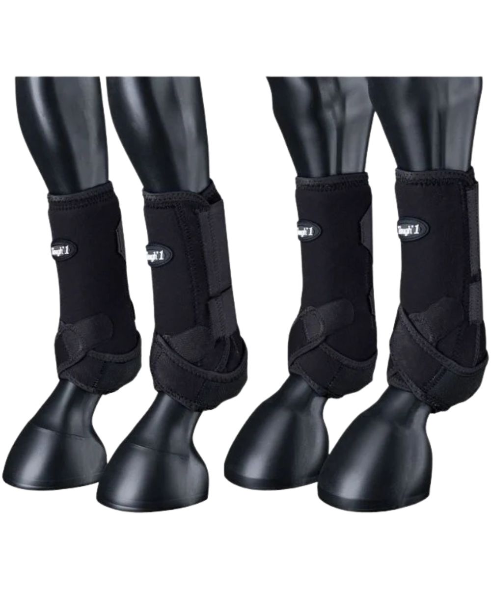 Tough1 Max Sport Boots For Horses With Cooltex Lining Full Set in black