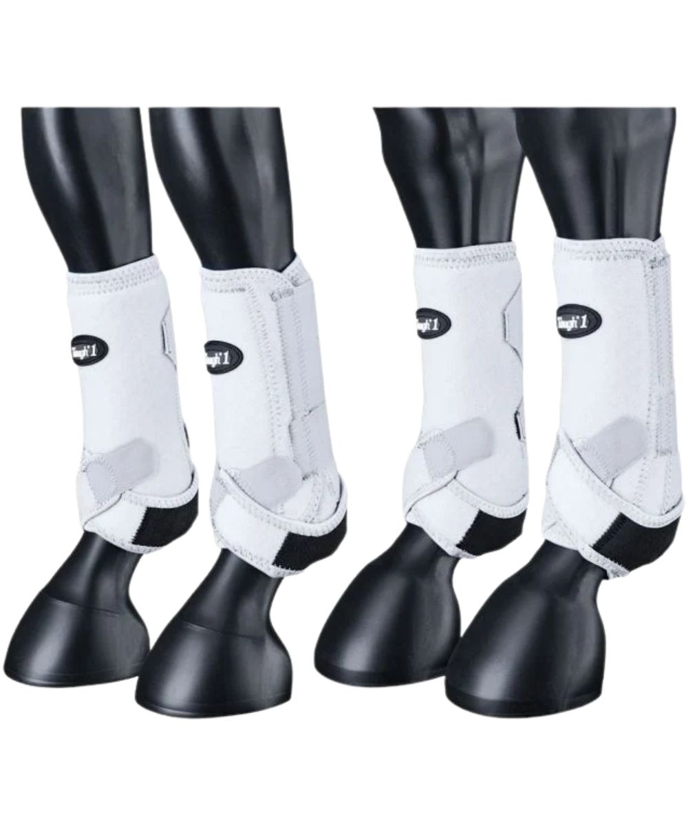 Tough1 Max Sport Boots For Horses With Cooltex Lining Full Set in white