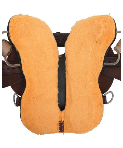 Bottom view of the trail saddle featuring the fleece lining