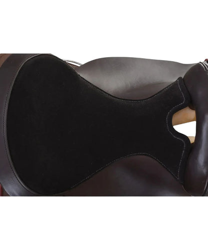 Close-up view of the black double padded grainout 16" seat