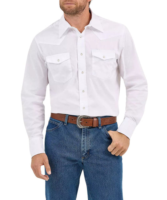 Wrangler Men's Broadcloth Western Snap Shirt