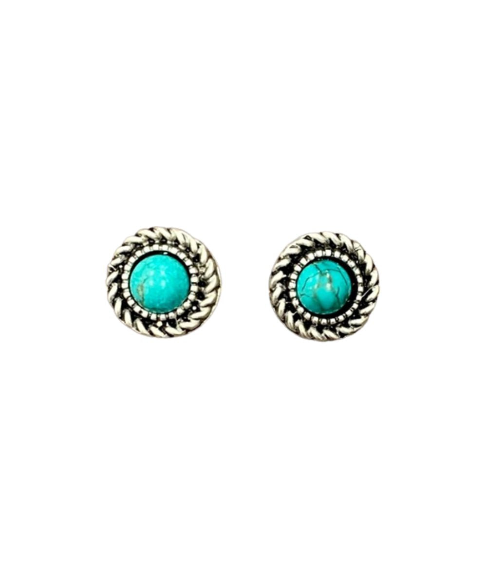 Isac Trading Women's Turquoise Stud Earrings
