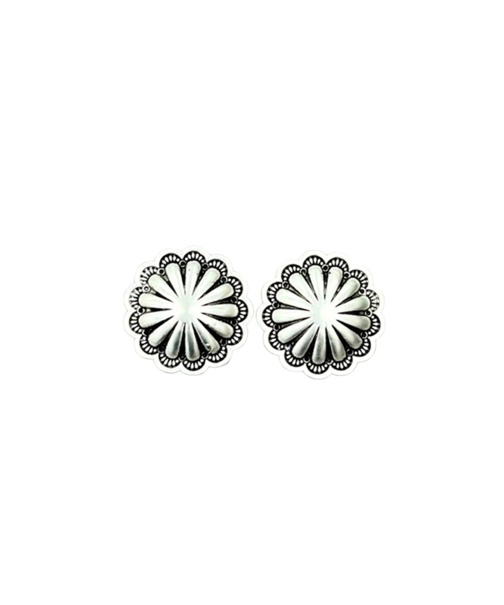 Isac Trading Women's Concho Stud Earrings