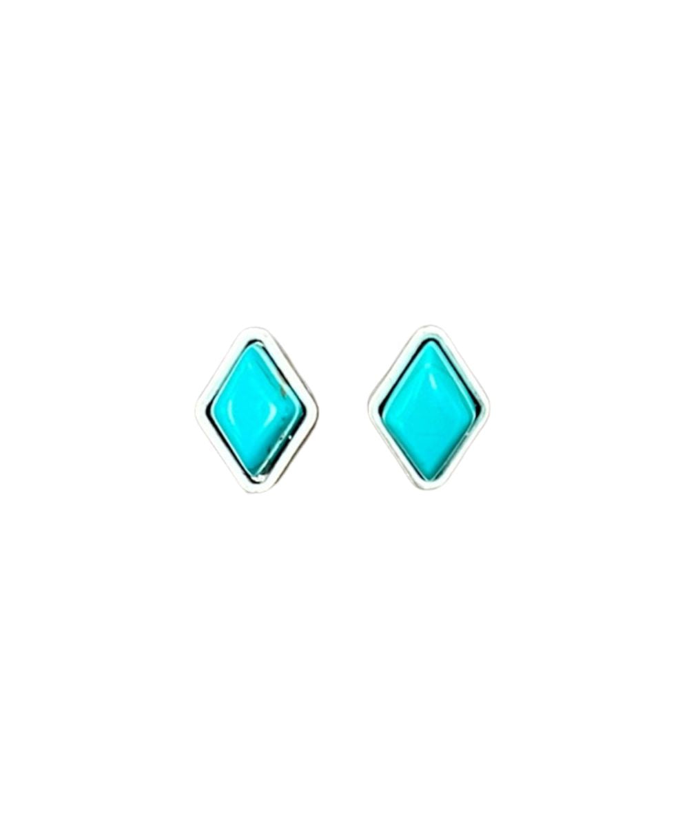 Isac Trading Women's Turquoise Stud Earrings