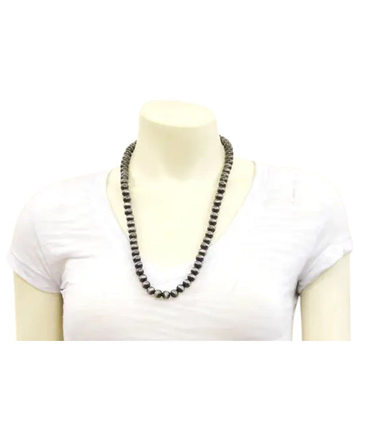 Model view of the women's navajo-inspired western bead necklace