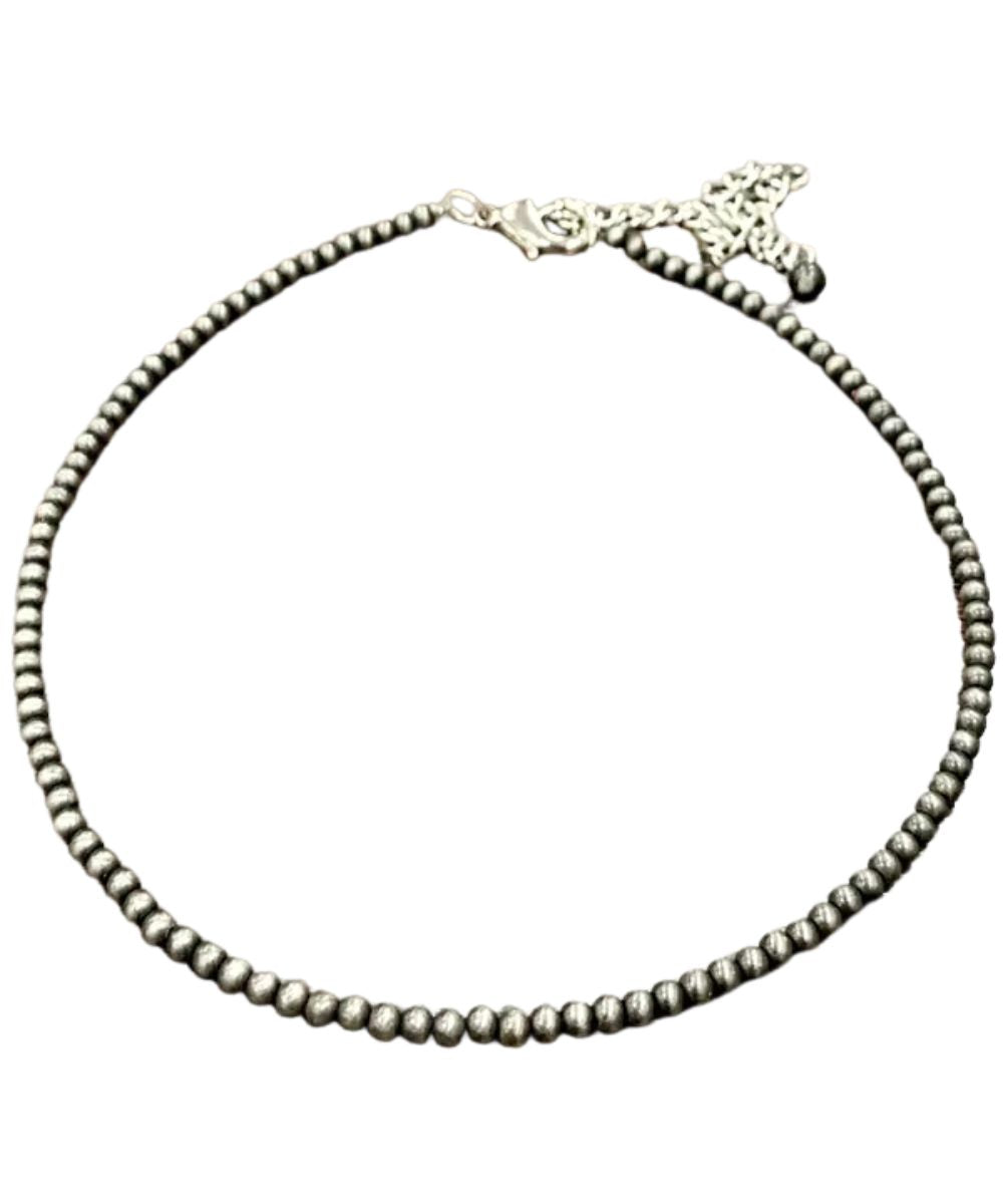 Silver Navajo Beaded Necklace